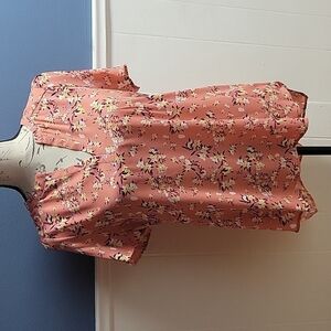 Ditsy Pleated Back High/Low Tunic Top PLEIONE size: XS